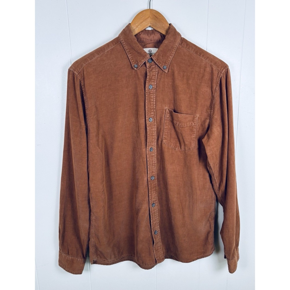 AG Adriano Goldschmied Standard Fit Mens Small Carmel Corduroy Button Down Shirt